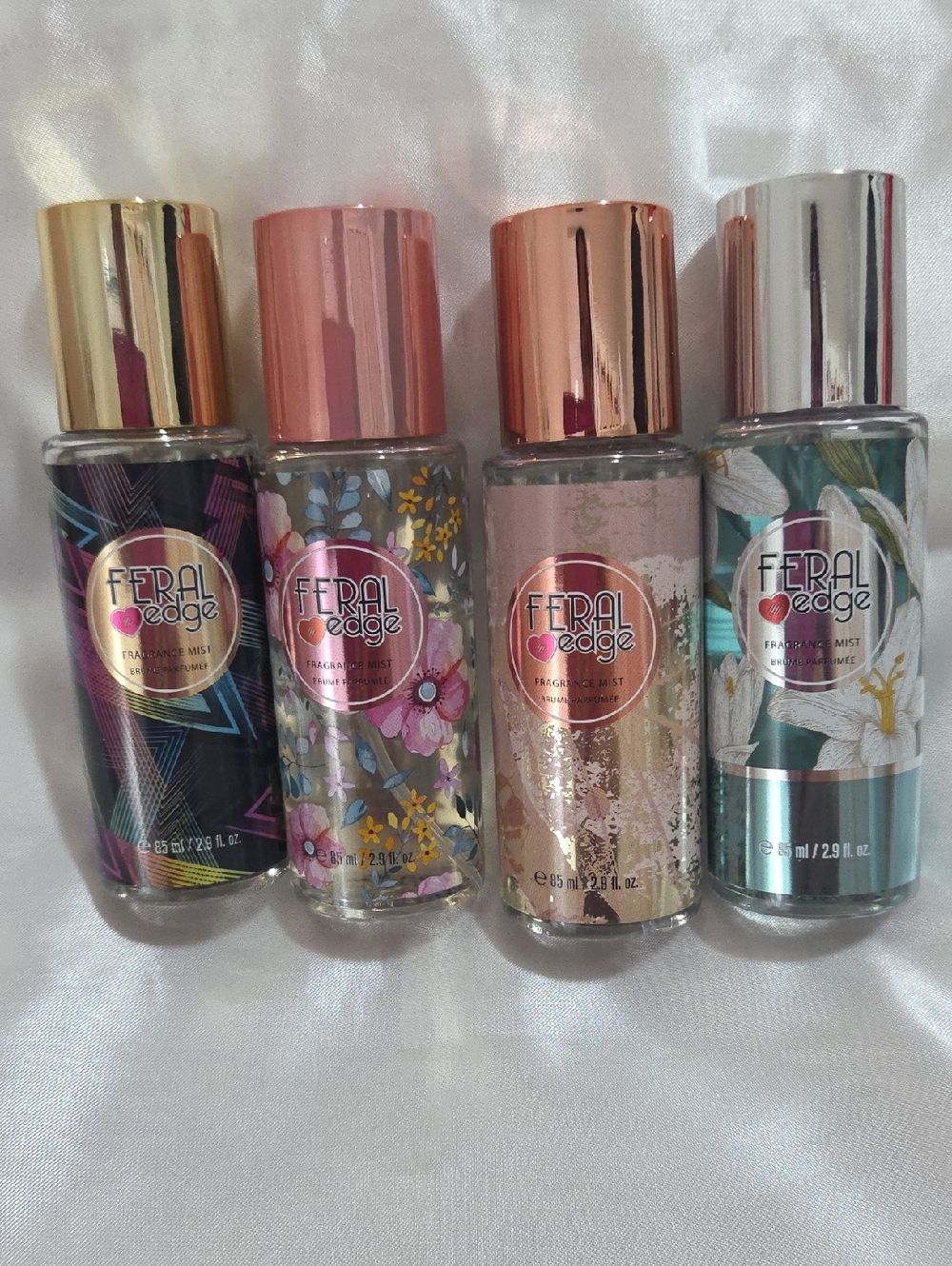 Feral Edge Fragrance Mist Set - Floral & Metallic Caps